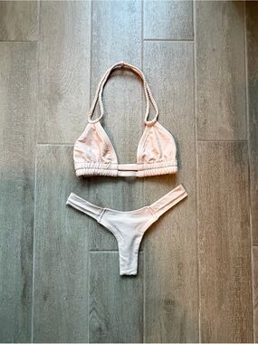 Montce Light Pink Triangle Halter Bikini Set